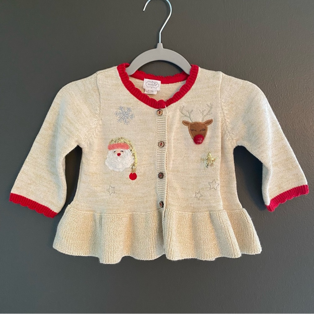 Mud Pie Baby Girl Christmas Santa Reindeer Sweater 12 months